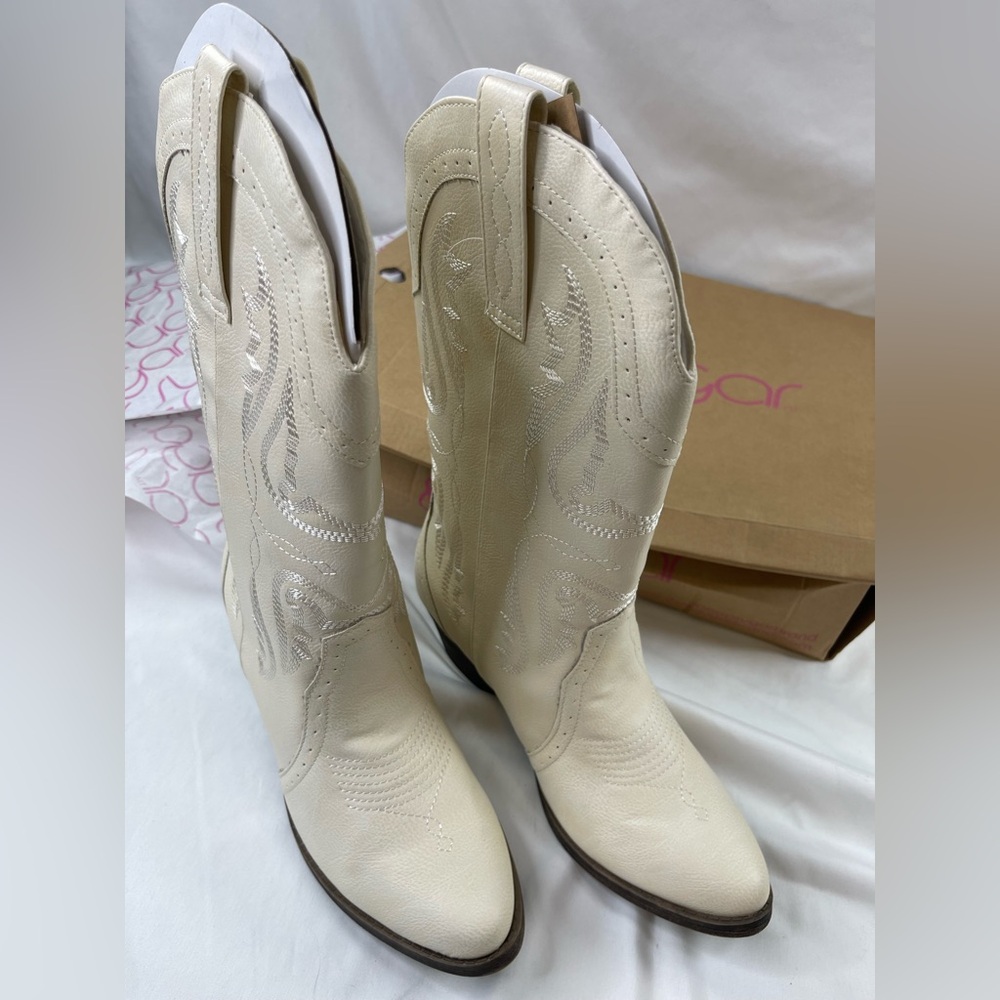 Sugar Western Boots Size 9 Cream NWB - Picture 4 of 11